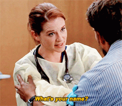 Greys Anatomy April Kepner GIF - Greys Anatomy April Kepner Whats Your Name GIFs