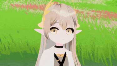 a girl with a choker and a crown on her head