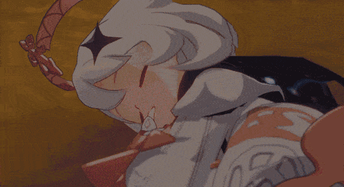 a cartoon character with a star on her head is laying down