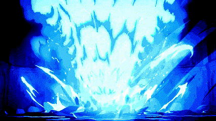 a computer generated image of a blue and white explosion .
