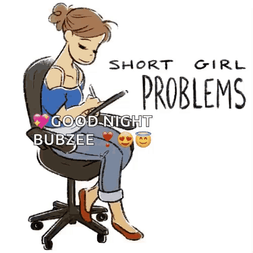 a cartoon of a woman sitting in a chair writing on a piece of paper