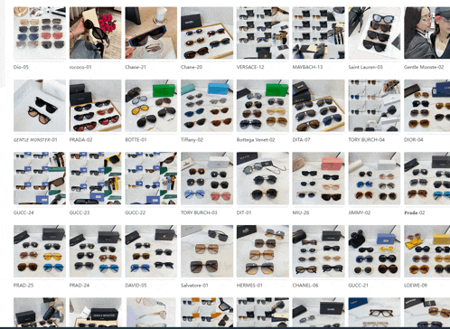 a collection of sunglasses from various brands including versace and tory burch