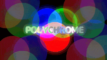 a colorful background with the words polychrome in white letters