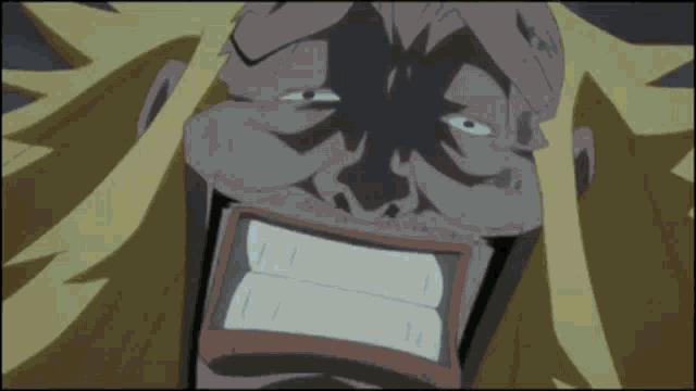 a close up of a cartoon character 's face with a large mouth