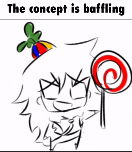 a drawing of a person with the words the concept is baffling below it
