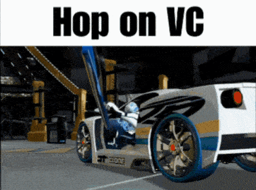 a picture of a car that says hop on vc on the bottom