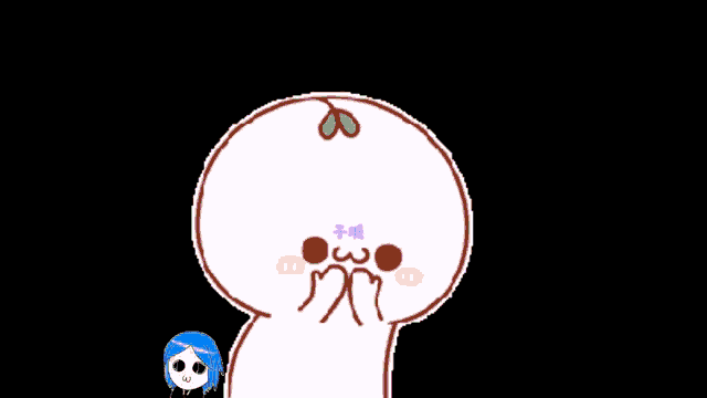 a cartoon character with chinese writing on it 's head