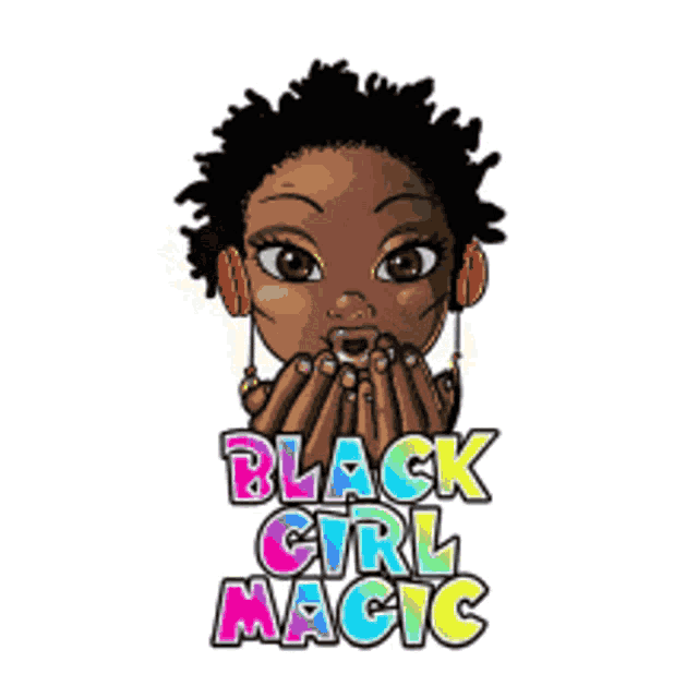 a cartoon of a girl with the words black girl magic