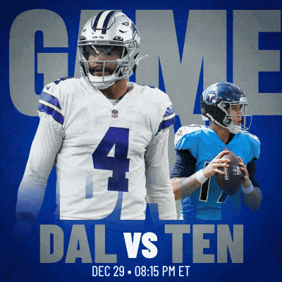 a poster for a football game between the cowboys and tennessee titans