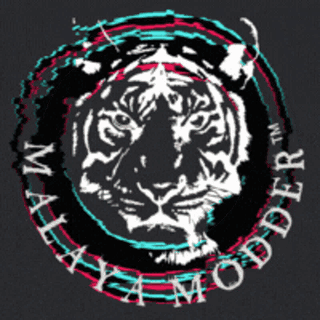a picture of a tiger in a circle with the words maya moder tm on the bottom