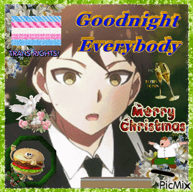 a picture of a man with the words goodnight everybody on it