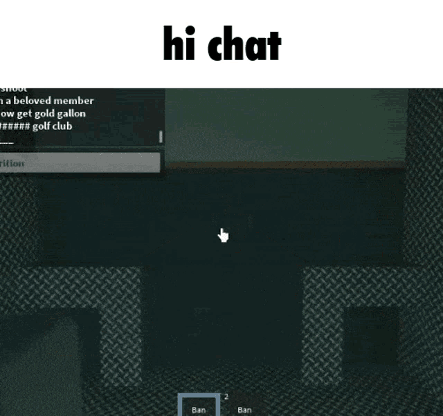 a screenshot of a video game with the words hi chat
