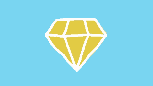 a drawing of a yellow diamond with two white crosses around it