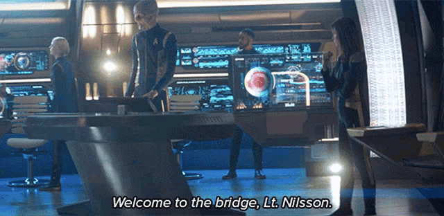 Welcome To The Bridge Lt Nilsson Standing By Captain Star Trek Discovery GIF - Welcome To The Bridge Lt Nilsson Standing By Captain Nilsson Star Trek Discovery GIFs