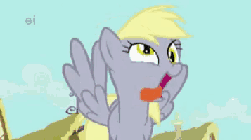 a cartoon of a pony with the letters ei on the bottom