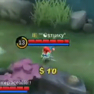 a screenshot of a video game with two players fighting each other . one of the players is stunged .