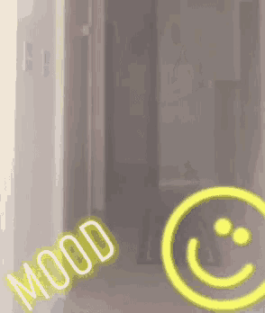 a smiley face with the word mood written on it