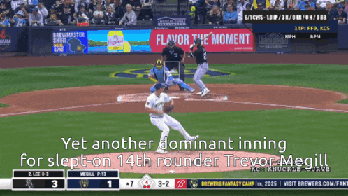a baseball game is being played with a flavor the moment ad in the background