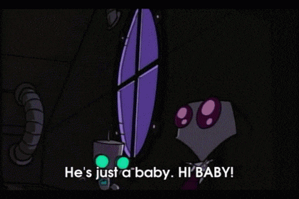 a cartoon character says he 's just a baby