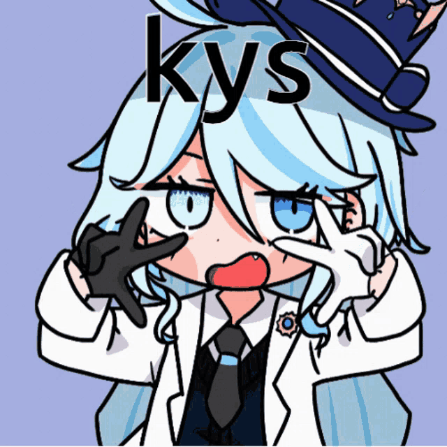 a cartoon drawing of a person with the word kys on top