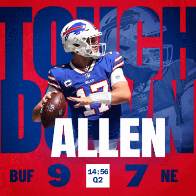 a buffalo bills football player named allen throws the ball