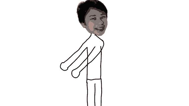 a drawing of a boy with braces on his teeth and arms