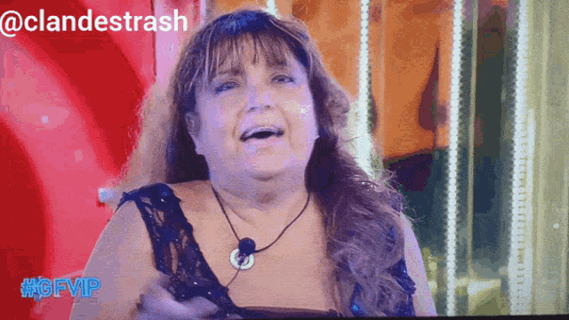 a gif of a woman with the hashtag #gfvip on it