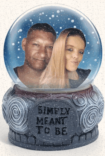 a snow globe that says simply meant to be on the front