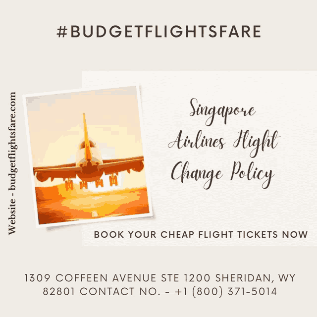 an ad for singapore airlines flight change policy with a picture of an airplane