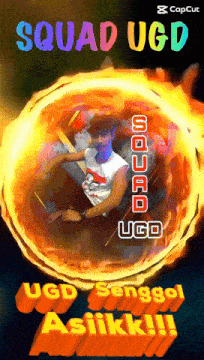 a poster for squad ugd with a picture of a man