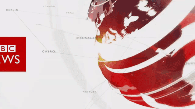 a bbc news advertisement with a globe in the background