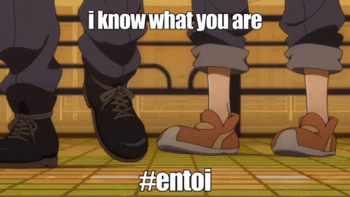 a picture of a person 's feet with the words i know what you are #entoi