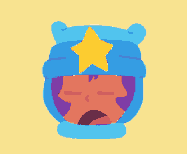 a drawing of a person with a star on their head