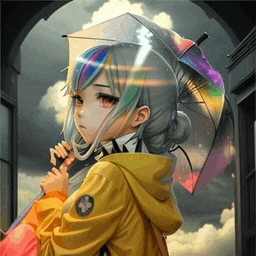 a girl in a yellow jacket is holding an umbrella in the rain .