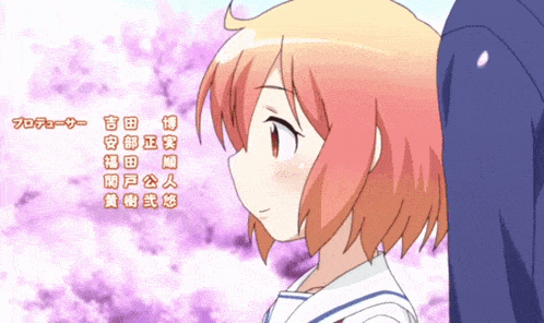 a cartoon girl with orange hair is standing next to a man