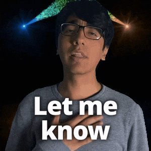a man with glasses says let me know in front of a black background