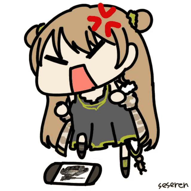 a drawing of a girl with the name seseren on the bottom right corner