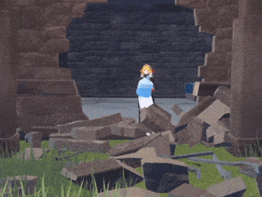 a girl in a white dress is holding a large bottle of water