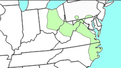 a map of the united states has a green circle in the middle of it