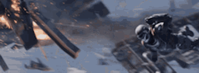 a man is flying through the air in a video game scene