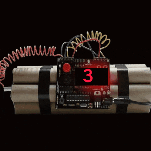 a large explosion with a clock in the middle