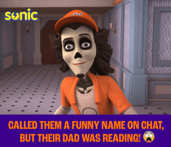 a cartoon character from sonic the hedgehog has a funny name on chat