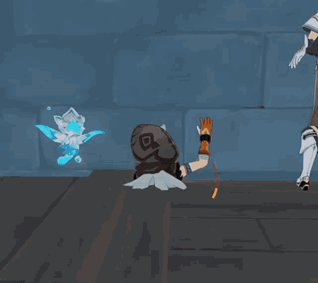 a cartoon character with wings and a beard is flying in the air .