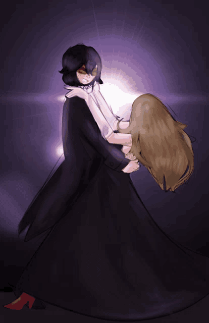 a drawing of a man in a tuxedo dancing with a woman