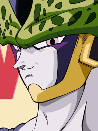 a close up of a cartoon character 's face with a helmet on