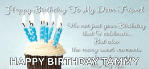 a birthday card for tammy with a cupcake