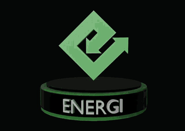 a green logo with the word energi underneath
