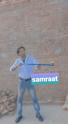 a brick wall with smoke coming out of it and a label that says samraat