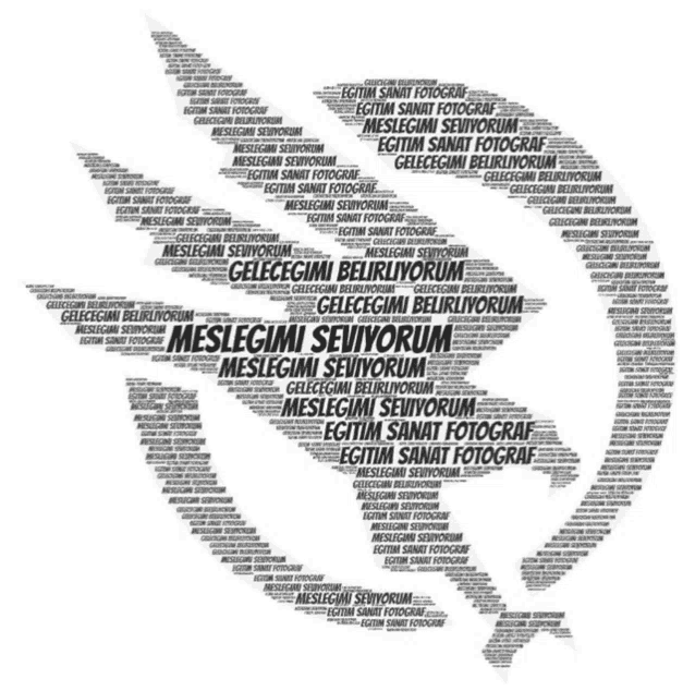 a silhouette of a person with the word meslegimi seviyorum written on it