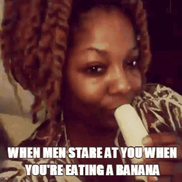 Adult Life GIF - Adult Life When Men Stare At You When Youre Eating A Banana GIFs